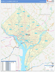 District of Columbia Wall Map Basic Style